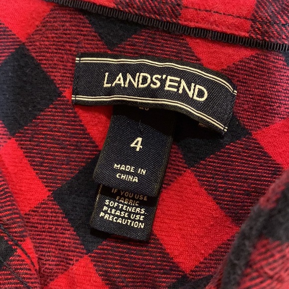 LANDS’ END Checked Flannel Shirt - Picture 8 of 13